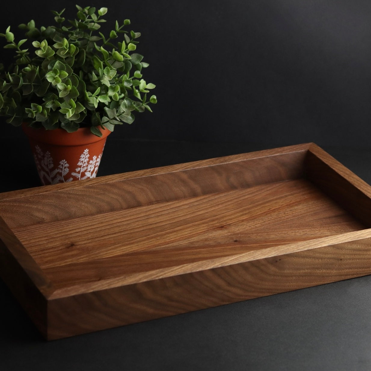 Rectangle Miter Tray / Various Sizes - Black Walnut Wooden Tray