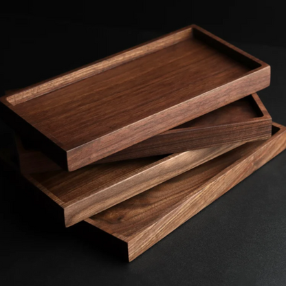 Walnut Rectangle Tray in Various Sizes - Wooden Home Decor