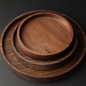 Best Seller / Walnut, Cherry, White Oak Round Wood Tray